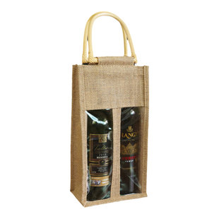 红酒袋手提麻布袋干红葡萄酒手提袋包装袋logo礼品袋亚麻酒袋定制