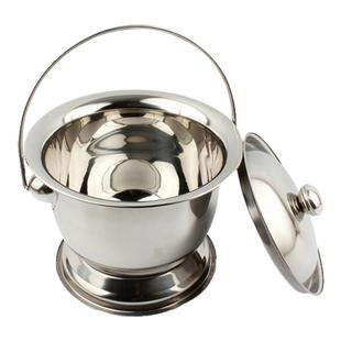 痰盂坐便器女高脚尿桶大人尿盆带盖搪瓷防臭家用起夜老人卧室加厚