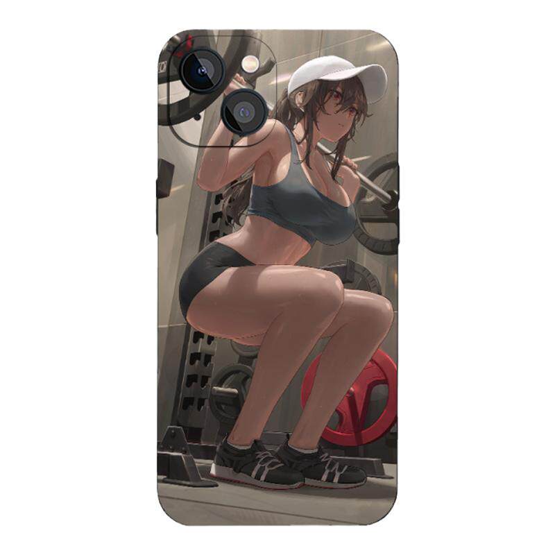 健身少女小众个性手机壳适用iPhone16小米13硅胶12玻璃11全包14防摔OPPO苹果15ProMax华为VIVO动漫二次元