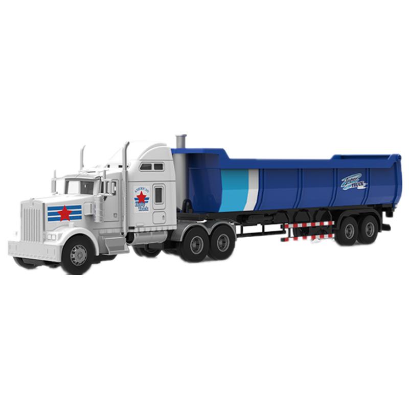 加长大惯性翻斗车半挂车工程车运输卡车大货车小汽车男孩儿童玩具