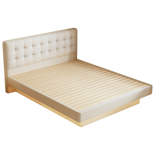 全实木华夫格悬浮床气压储物高箱床悬浮带储物可任意定制尺寸