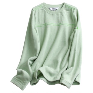 明线装饰双面磨毛加绒圆领套头长袖卫衣2025冬季新款女装上衣M901