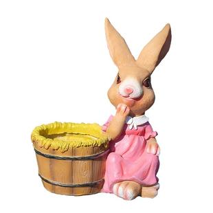 户外花园草坪兔子花盆雕塑幼儿园卡通景区庭院小区阳台装饰品摆件