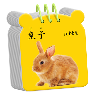 动物卡片早教认知宝宝看图识物启蒙书幼儿数字卡儿童识字益智玩具