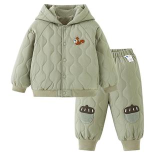 迷你巴拉巴拉男女童长袖棉服套装儿童长裤可爱外套2025冬新品