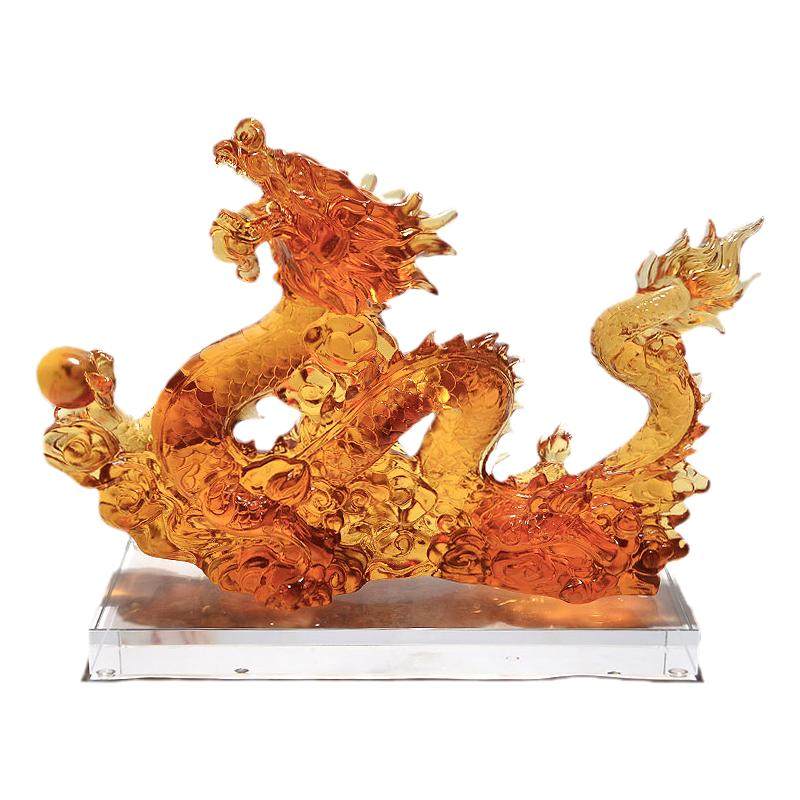 大型琉璃龙摆件客厅家居装饰艺术品公司上市高档礼物办公室工艺品