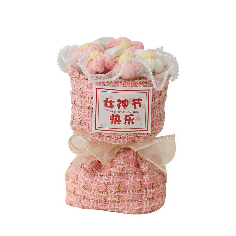 小香风针织花束实用手工diy母亲节礼物送妈妈毕业送老师女伴手礼