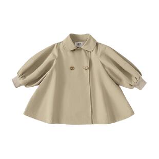 INSbobo女童风衣外套秋装2025新款女宝中长款上衣儿童童装秋冬款