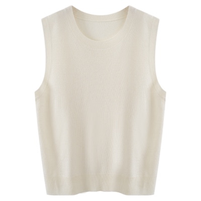 亚麻杂色基础背心无袖针织背心