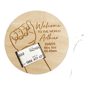 Baby Birth Announcement Bracelet Holder 定制新生儿出生告示牌