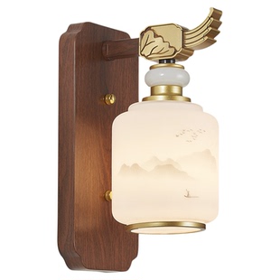 楼梯中式壁灯客厅轻奢高级感卧室2025新款夫妻床头墙壁灯走廊过道