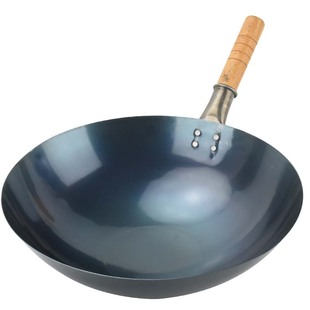 铁锅老式铁锅 单柄炒锅 手工铁炒锅无涂层老式铁抛炒锅手打熟铁锅