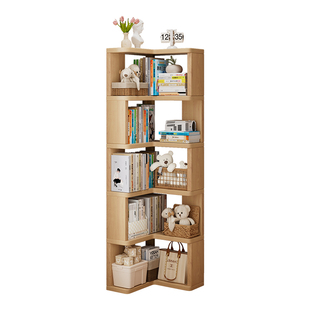 实木转角置物架桌面原木风展示柜家用陈列架靠墙角落落地收纳书架