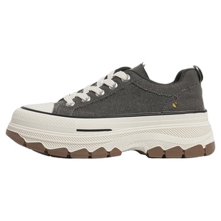 环球复古运动帆布鞋女2026新款春季厚底休闲板鞋小个子增高鞋子女