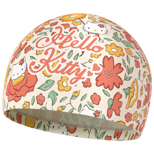 Hellokitty游泳帽女生长发不勒头布泳帽儿童颜值学生布帽
