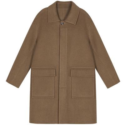 手工男中妮子非羊绒双面呢大衣