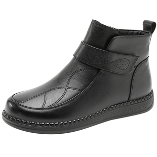 奥康 女鞋2025冬季时装靴真皮黑科技双重保暖妈妈靴舒适温暖短靴