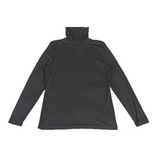 欧美春秋天丝舒适高领套头打底衫宽松休闲遮肉显瘦大码长袖T恤女