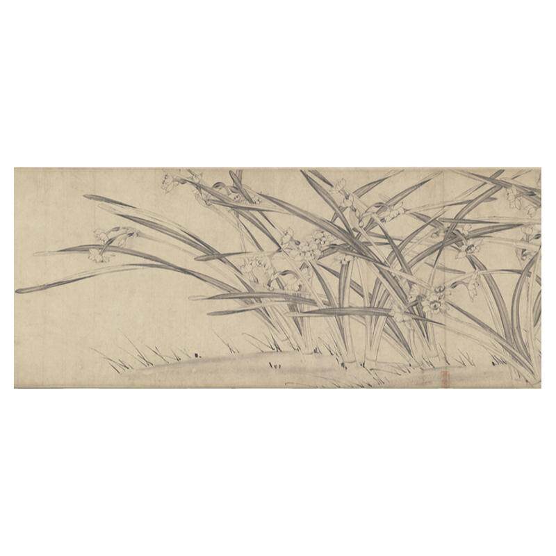 宋 赵孟坚 水仙图卷古代名家水墨植物花卉国画微喷画稿长卷