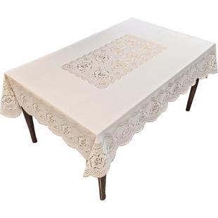 防水免洗pvc桌布欧式奢华金色蕾丝餐桌布长方形茶几布台布家用