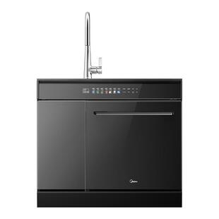 美的集成水槽洗碗机XH09Pro果蔬版变频分层洗免弯腰飞檐斜面屏