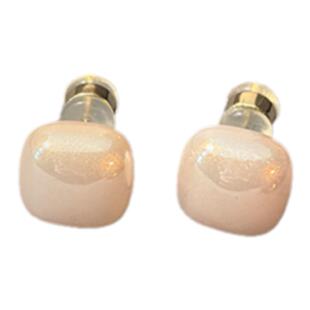 小奶芙~简约方形馒头珍珠耳钉女2026新款爆款轻奢高级感耳环耳饰