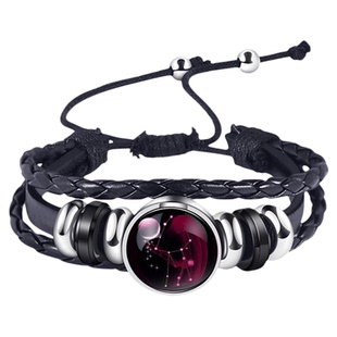 十二星座手链潮男生编织手绳钛钢双鱼座手镯手饰品生日礼物送男友