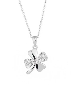 幸运四叶草项链白金色不掉色轻奢