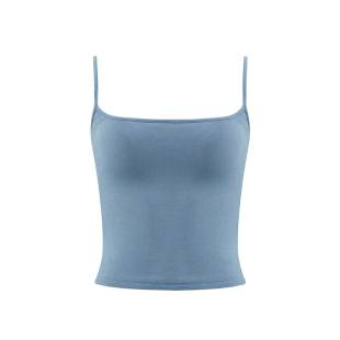 ooh itch痒痒 多巴胺红色吊带背心女修身可外穿短款上衣(带胸垫