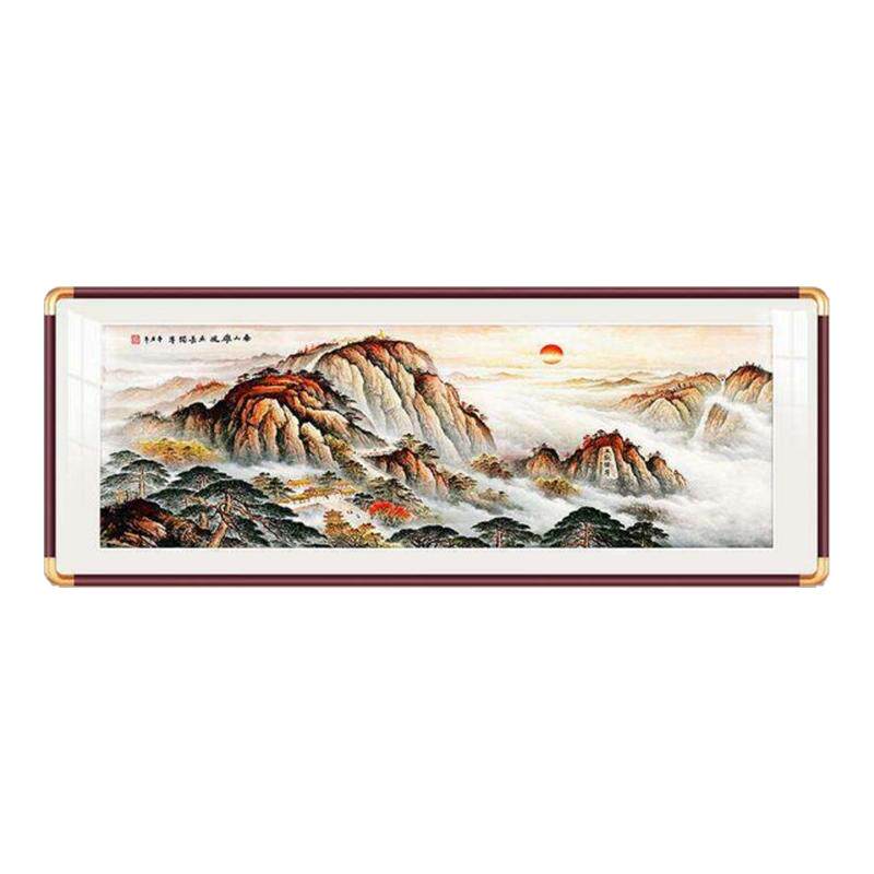 泰山日出画挂画山上画独特装饰画山水画客厅挂画办公室风水画办公