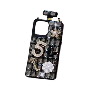 Luxury Diamond Rhinestone Perfume Bottle Case for iPhone 16 13 14 12 15 17 Pro Max Plus Phone Cover