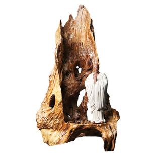 根雕摆件天然风化枯实木原木树根底座 禅意艺术奇石茶桌茶台摆件