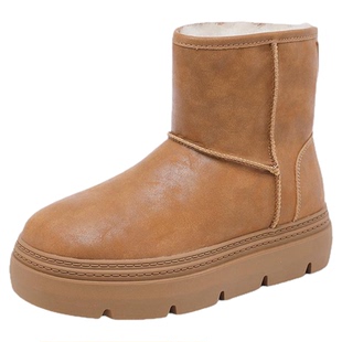 星期六雪地靴女2025冬季东北御寒大棉鞋厚底短靴加绒保暖中筒靴爆