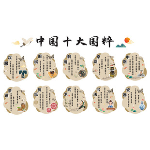 幼儿园环创中国十大国粹非遗文化主题立体墙贴教室布置走廊装饰画