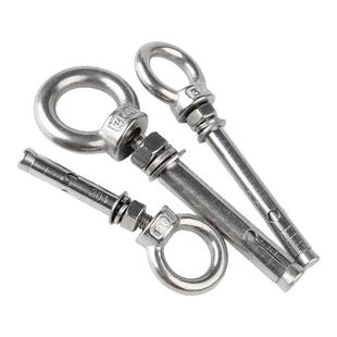 固万基304不锈钢圆形吊环膨胀螺丝带环挂钩带圈承重加长膨胀螺栓