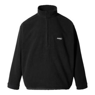 PMW 何与同款摇粒绒套头半拉链立领卫衣外套休闲百搭宽松春秋长袖