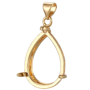 简约水滴形吊坠空托女 配件diy绿松石蜜蜡翡翠日韩轻奢项坠吊坠托