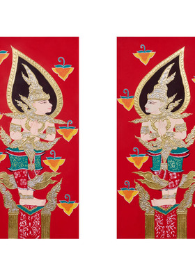东南亚风格人物佛像装饰画客厅