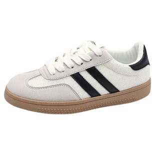 人本人本官方店2025夏季新款小白鞋运动板鞋网面透气显腿长德训鞋