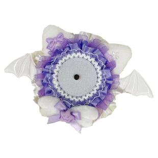 吧唧托谷美手工手作蕾丝蝙蝠小猫适配55-65mm徽章托原神痛包装饰