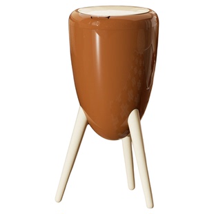 VEELAR按压式垃圾桶家用高脚免弯腰落地式客厅厨房卧室咖中古带盖