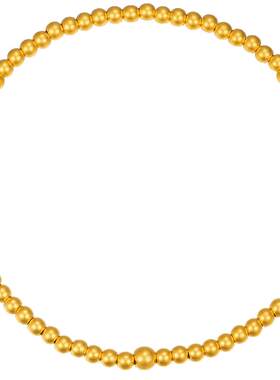 明牌珠宝古法黄金圆珠手链 足金简约金珠手串串珠AFK0178