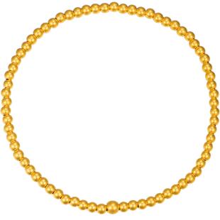 明牌珠宝古法黄金圆珠手链 足金简约金珠手串串珠AFK0178
