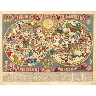 古典星图1687年布鲁纳奇星座星空高清定制尺寸大小布画芯装饰画