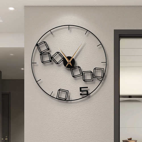时钟挂钟客厅家用时尚现代极简风挂墙石英钟艺术创意简约大气钟表