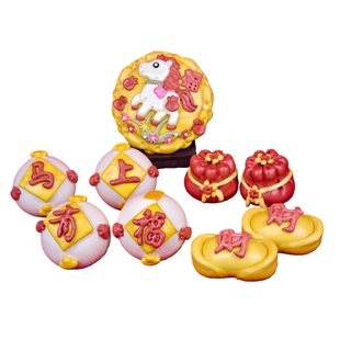 马年醒狮花馍胶东花饽饽新年快乐过年送礼山东福马馒头年货节团购