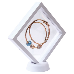 【10个装】pe薄膜悬浮盒文玩手串首饰盒耳环首饰架展示包装收纳盒