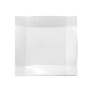 10个装密胺四方盘商用快餐盘仿瓷塑料碟子饭店专用白色菜长方盘子