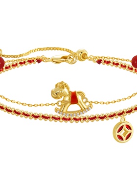 JAY双层编织红绳本命年小马手链