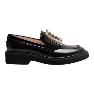 【benefanfan】水钻方扣厚底乐福鞋女一脚蹬平底单鞋